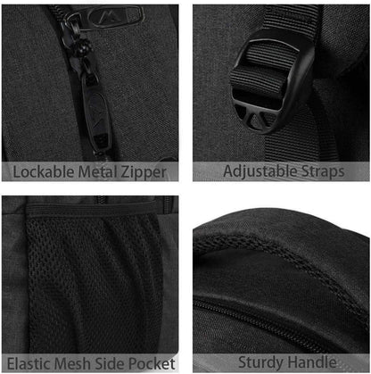 Business Laptop Rucksack 15,6 Zoll USB Ladeanschluss Schwarz