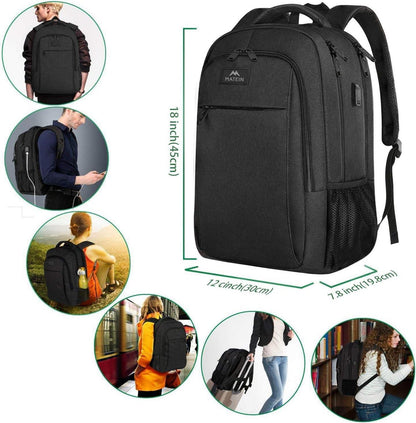 Business Laptop Rucksack 15,6 Zoll USB Ladeanschluss Schwarz