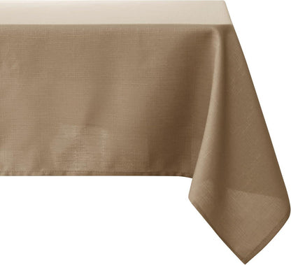 Wasserabweisende Leinenoptik Tischdecke 140x240 cm Taupe