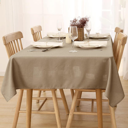 Wasserabweisende Leinenoptik Tischdecke 140x240 Taupe