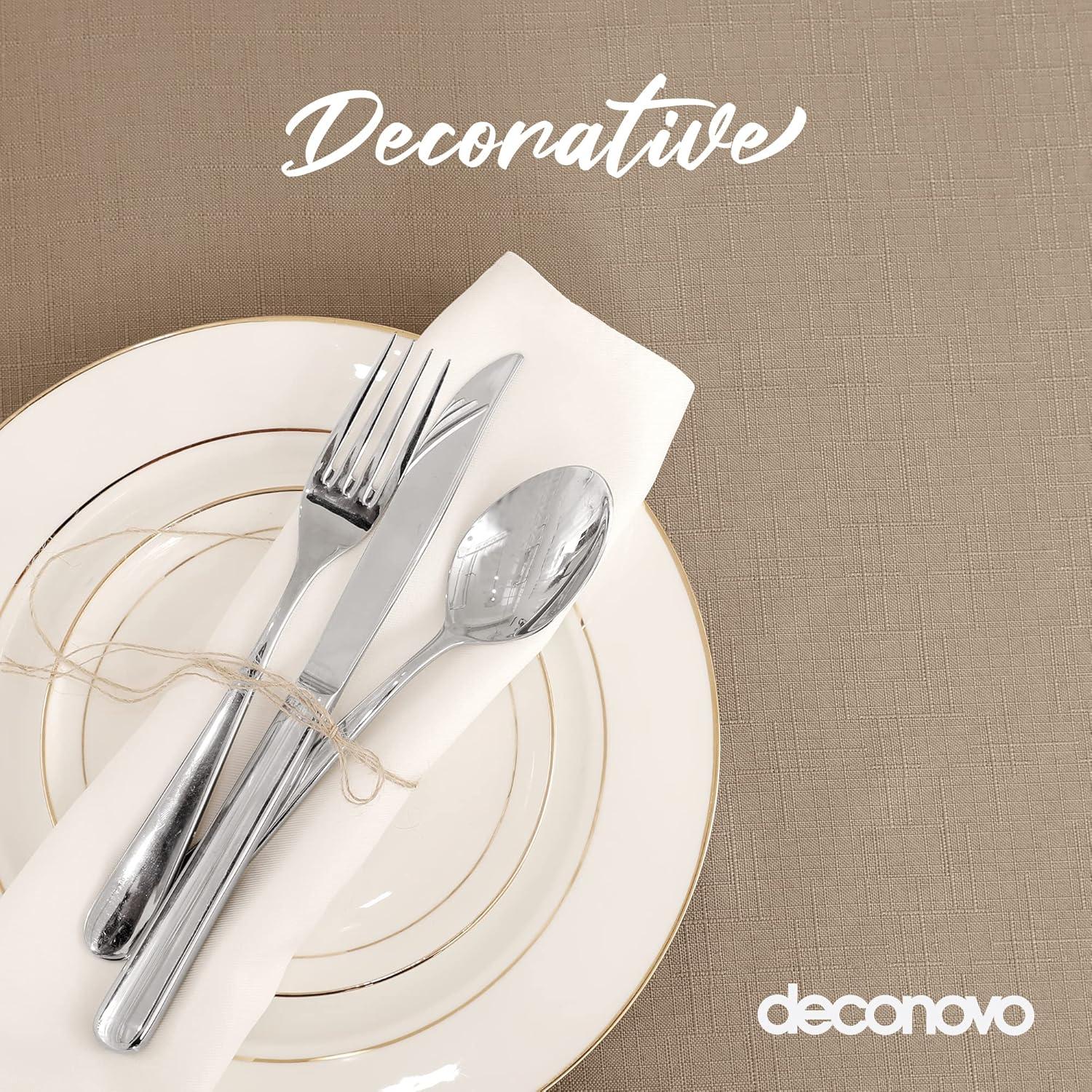 Wasserabweisende Leinenoptik Tischdecke 140x240 cm Taupe