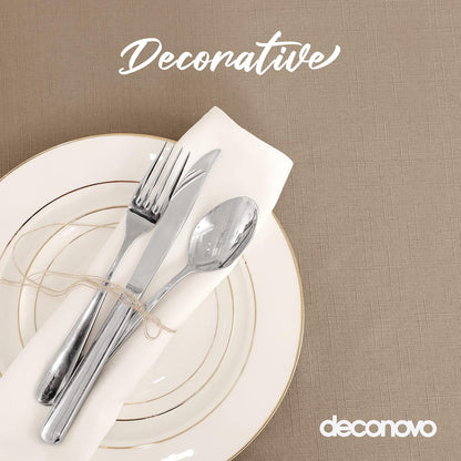 Wasserabweisende Leinenoptik Tischdecke 140x240 cm Taupe