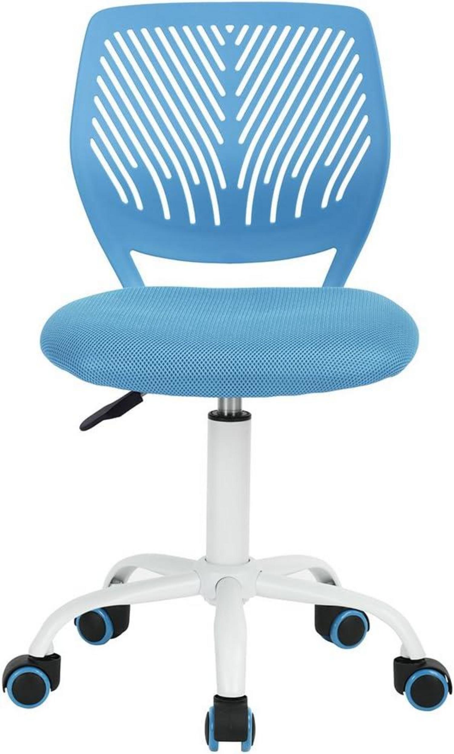Verstellbarer drehbarer Bürostuhl Stoffsitz Ergonomisch Blau