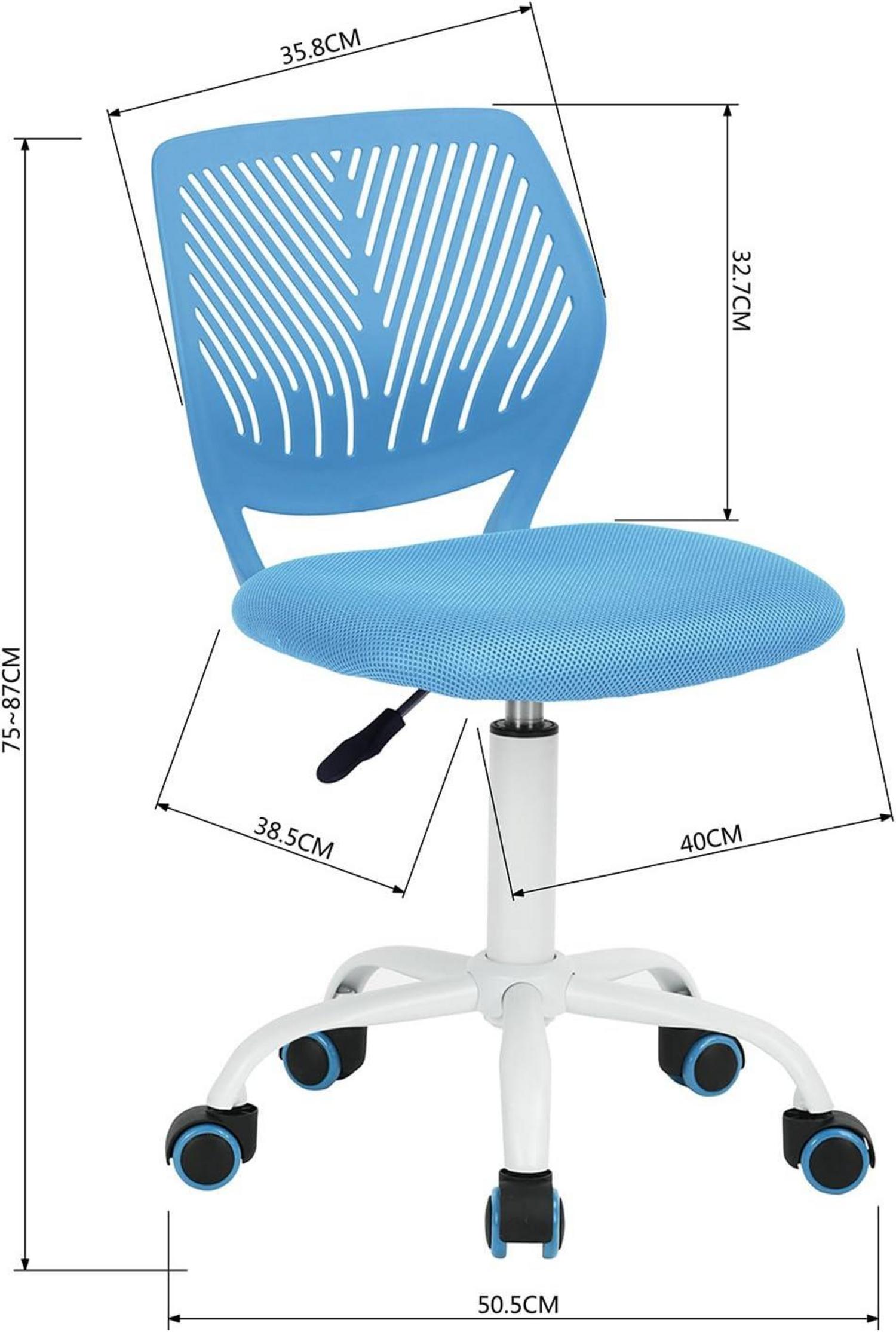 Verstellbarer drehbarer Bürostuhl Stoffsitz Ergonomisch Blau