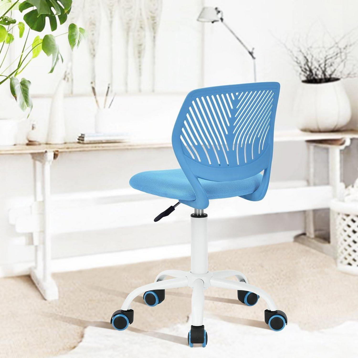 Homy Casa Bürostuhl Blau ergonomisch verstellbar drehbar Stoffsitz