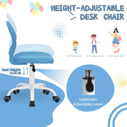 Homy Casa Bürostuhl Ergonomischer Arbeitsstuhl Stoffsitz Blau