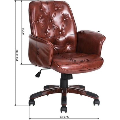 Ergonomischer Chefsessel Bürostuhl PU-Leder drehbar Rollen