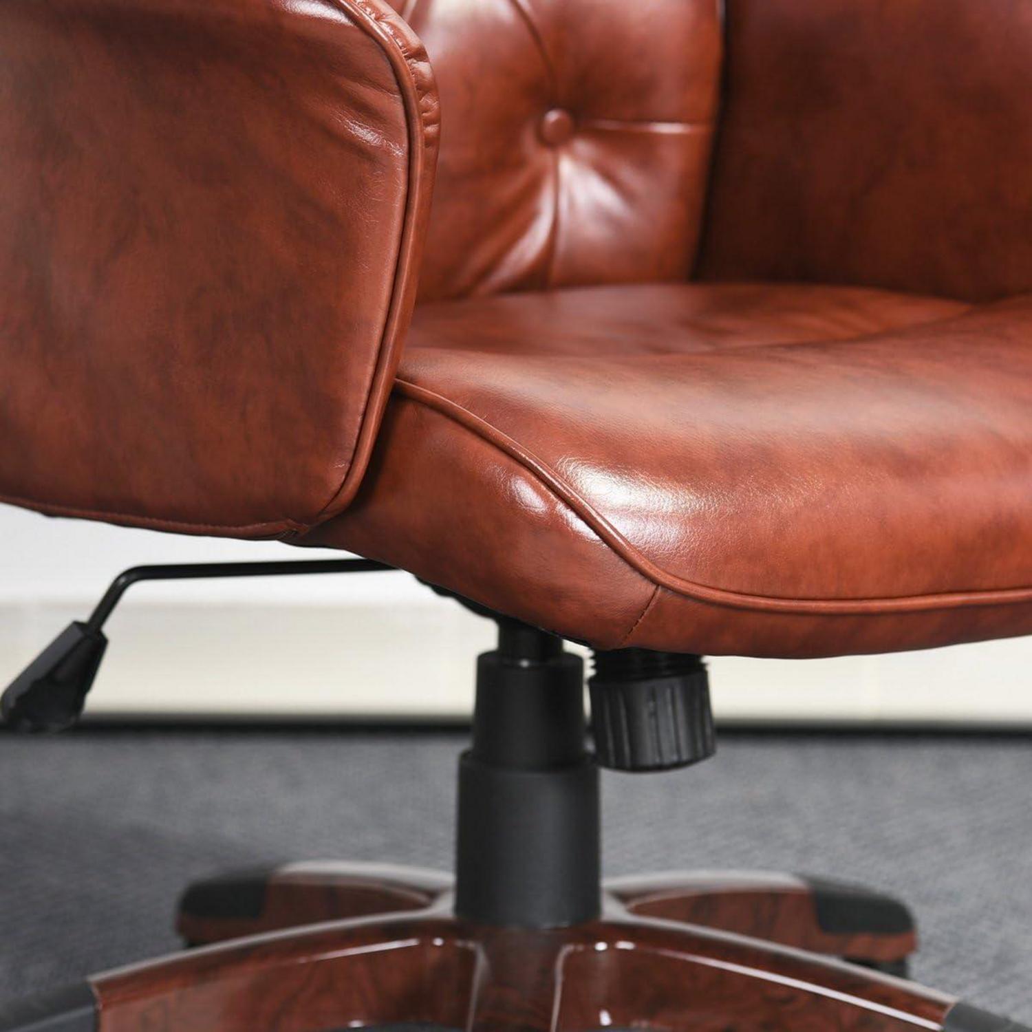 Brauner Ergonomischer Relaxsessel mit Rollen und verstellbarer Höhe
