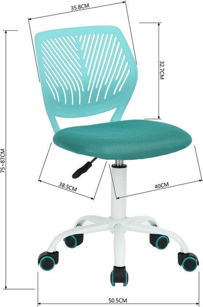 Ergonomischer Schreibtischstuhl Stoff Sitz Türkis Grün verstellbar dre