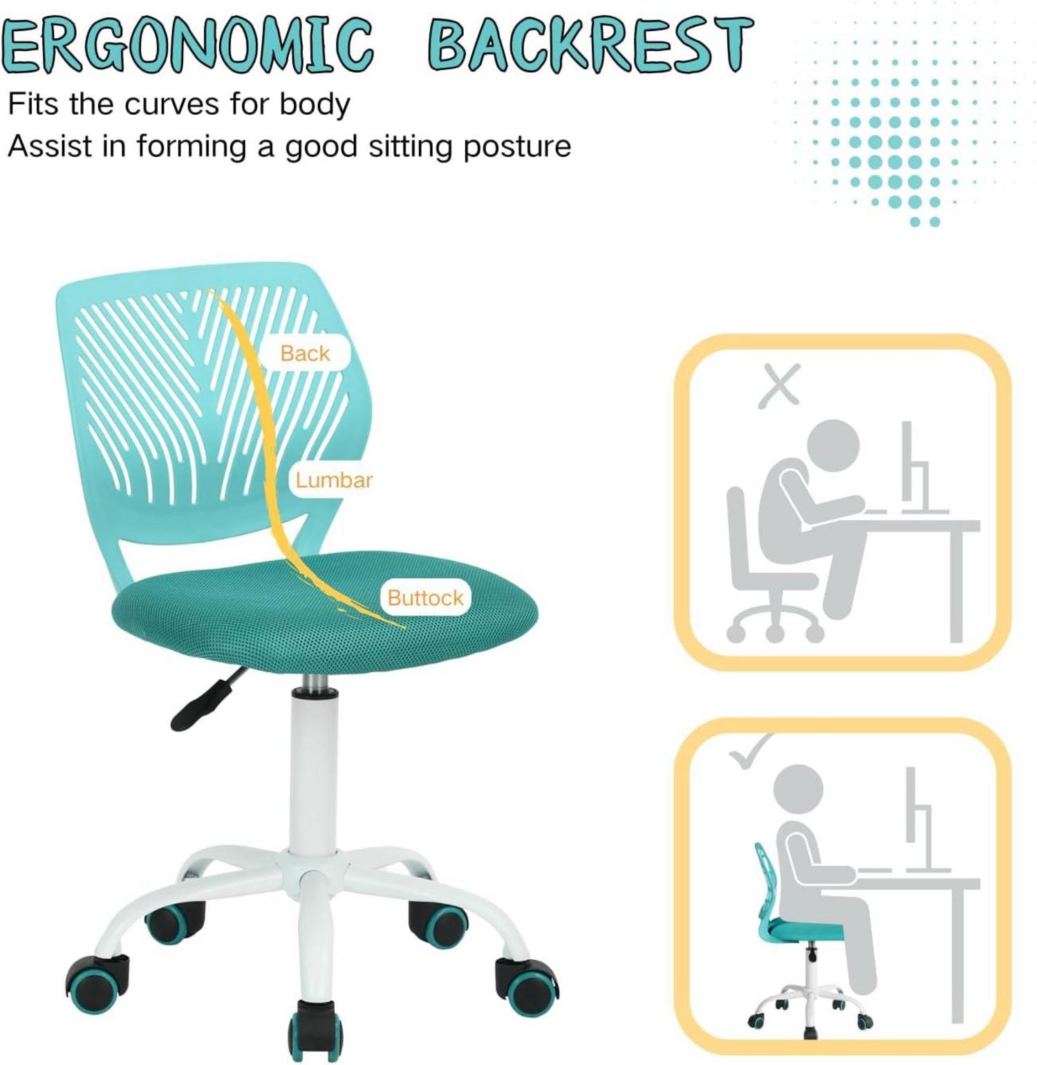 Ergonomischer Schreibtischstuhl Türkis Grün Bürostuhl Stoffsitz