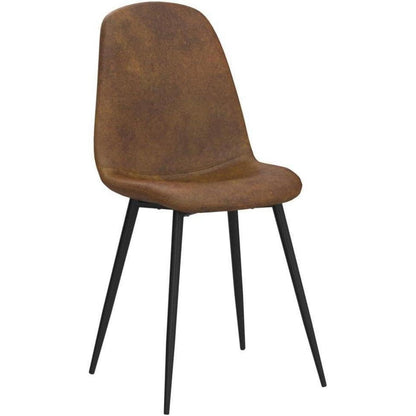 4er Set Esszimmerstühle Vintage Wildleder Schwarz Stahlbeine