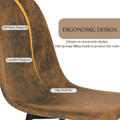 4er Set Esszimmerstühle Vintage Wildleder Schwarz Stahlbeine