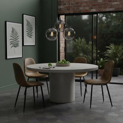 4er Set Esszimmerstühle Vintage Wildleder Schwarz Stahlbeine