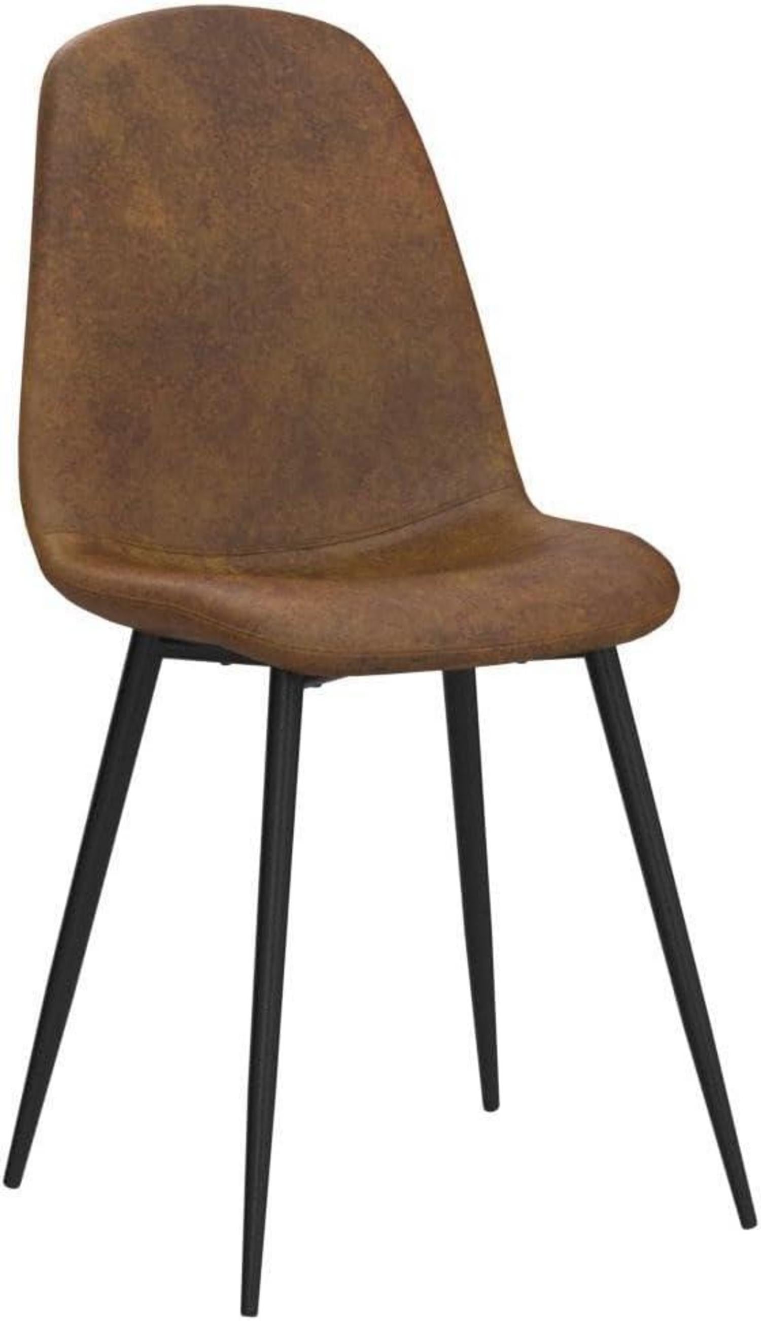 Set Esszimmerstühle Scandinavian Vintage Wildleder Schwarz Braun