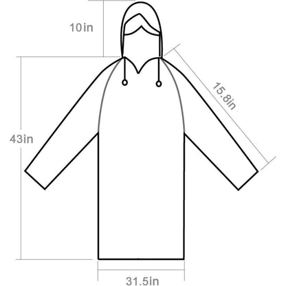 Einweg Regenponcho Transparent 5 Stück Kapuze Regencape