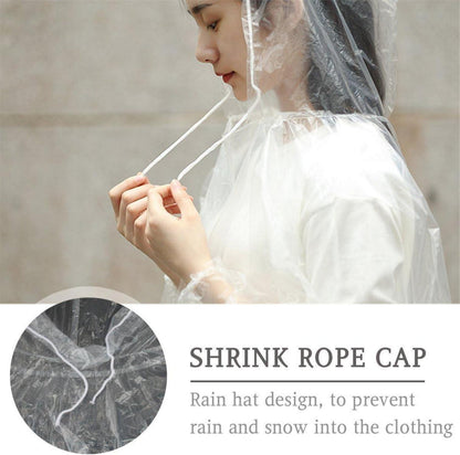 Transparente Einweg Regenponchos mit Kapuze 5er Set