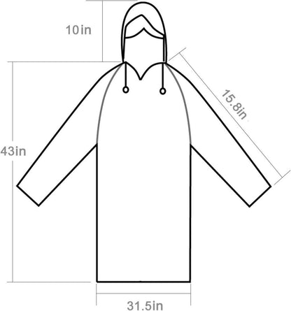 Einweg Regenponcho Transparent Kapuze 5er Pack - Wasserdicht & Robust