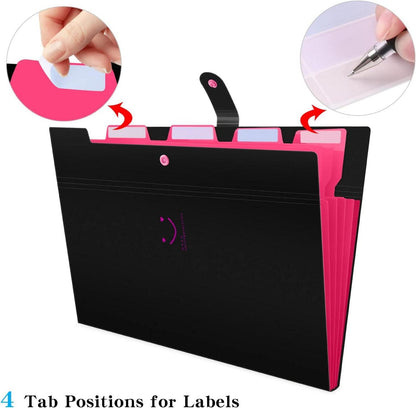 Fächermappe A4 Dokumentenmappe Erweiterbar 5 Taschen Tragbar Aktenordner Organisator