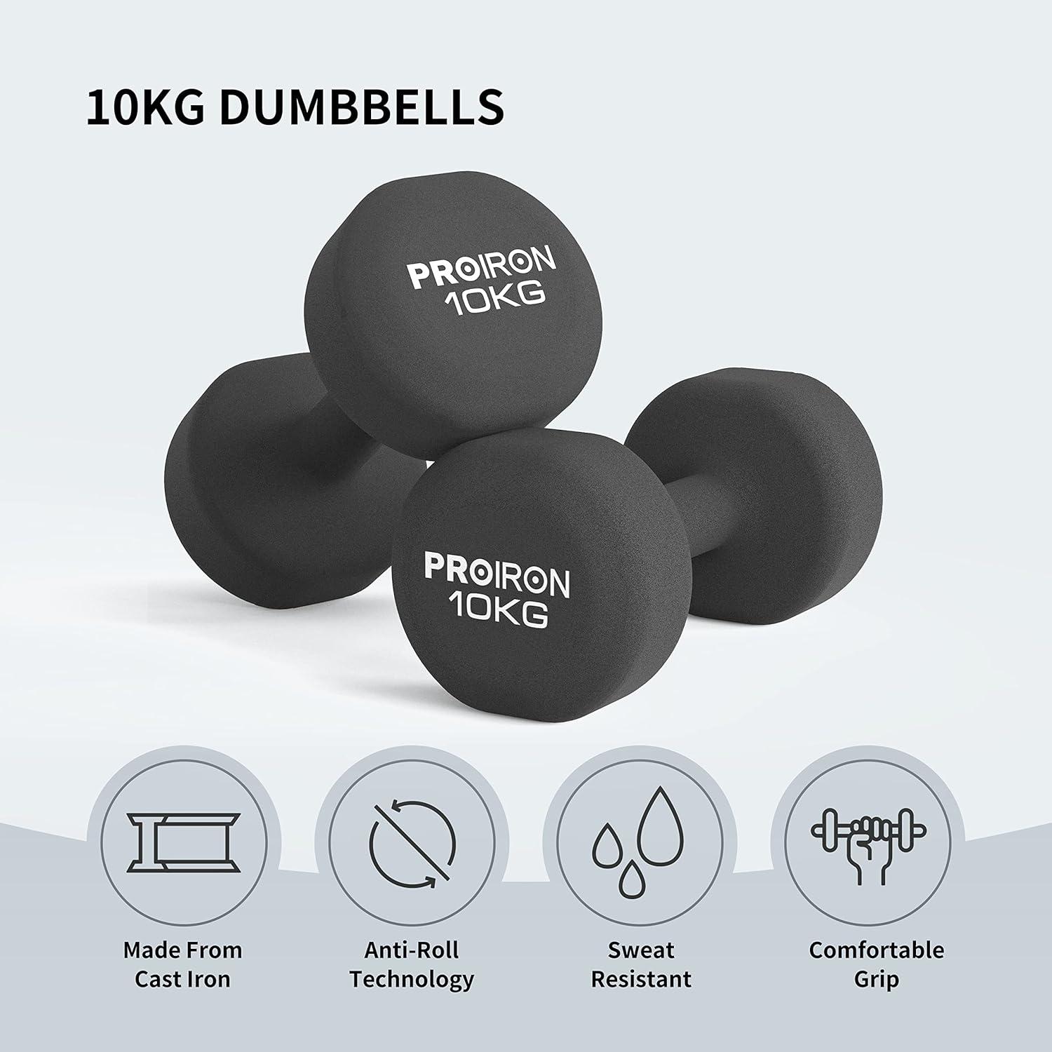 Neopren Hanteln Kurzhanteln Set Frauen Gymnastik Yoga 2x10kg