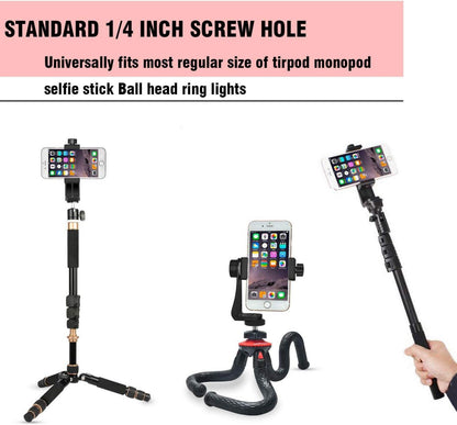 Handy Stativhalterung, Stabilisator, Selfie Stick, 2,3 - 4,1 Zoll, 1/4 Zoll Schraube, robust, schützend, vertikal, horizontal