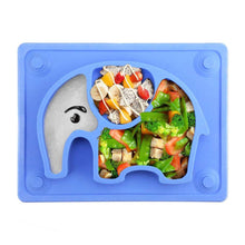 Silikon Babyteller Rutschfest Elefantenform 26x20x3 cm - Blau