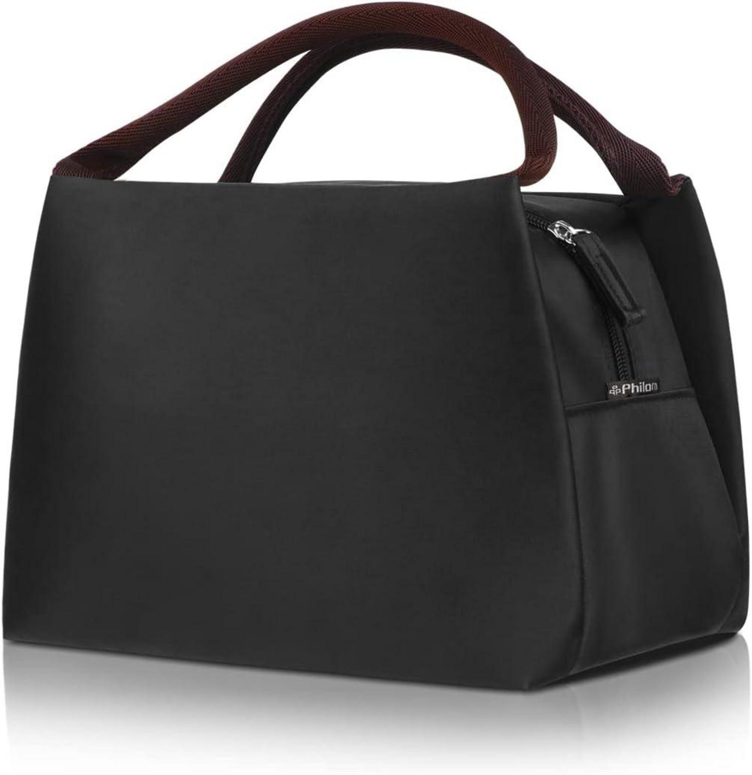 Isolierte Lunchtasche für Arbeit und Schule - Wasserdicht Schwarz