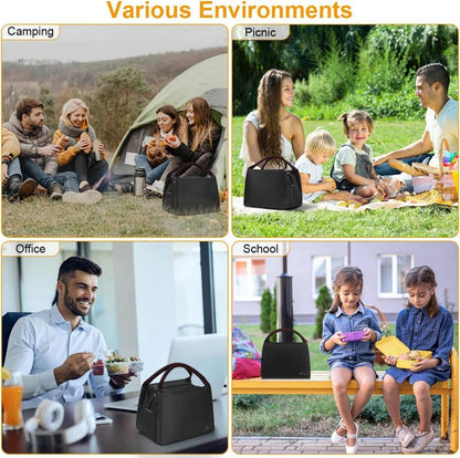 Lunchtasche Thermotasche Isoliertasche Schwarz 7.6L wasserdicht