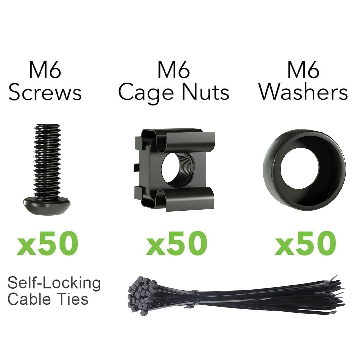 XOOL M6 Käfigmutter Rack Schrauben Set 50 Stück 16mm