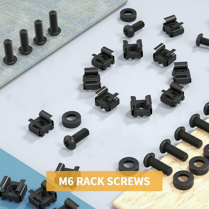 M6 x 16mm Käfigmutter Schrauben Set 50Stk für Rack Serverschrank