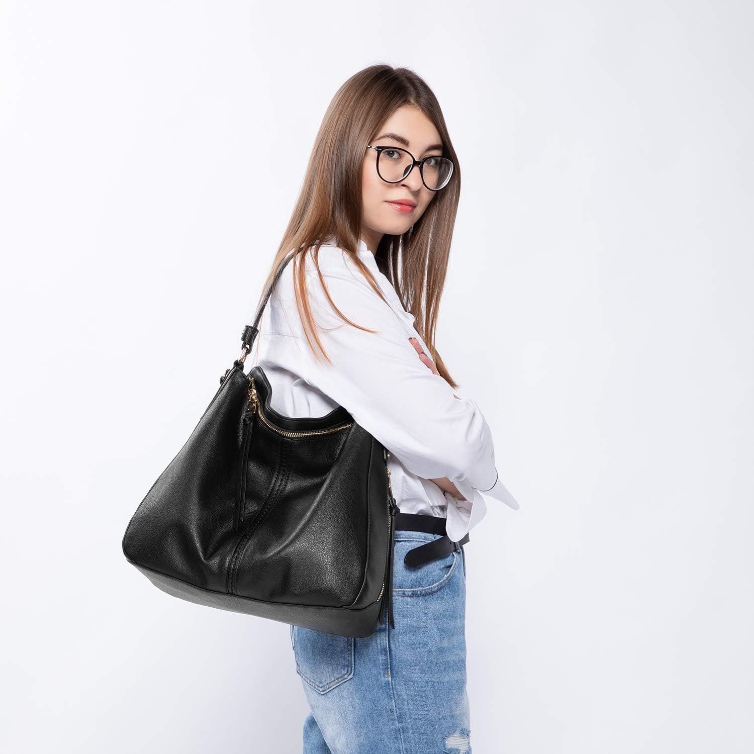 Damen Handtasche Lederimitat Umhängetasche Designer Hobo Quasten