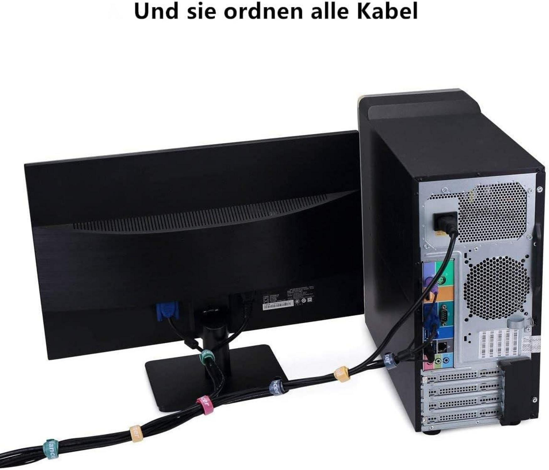 Kabelbinder mit Klett 20CM 50 Stück wiederverwendbare Klettkabelbinder