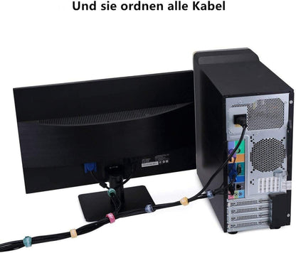 Kabelbinder mit Klett 20CM 50 Stück wiederverwendbare Klettkabelbinder