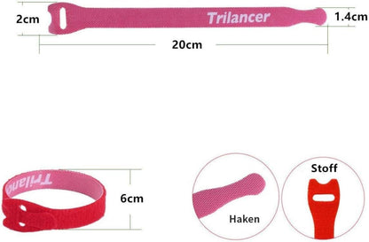 Klettkabelbinder 20cm 50 Stück wiederverwendbar Kabelbindung