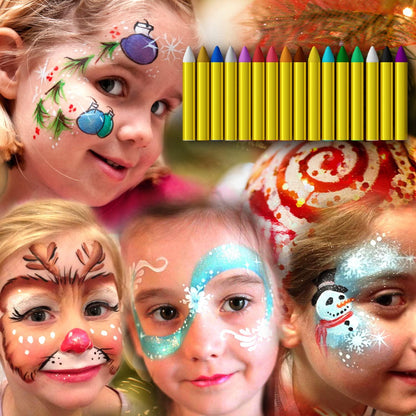 16 Farben Kinderschminke Set Schminkstifte Fasching HalloweenParty