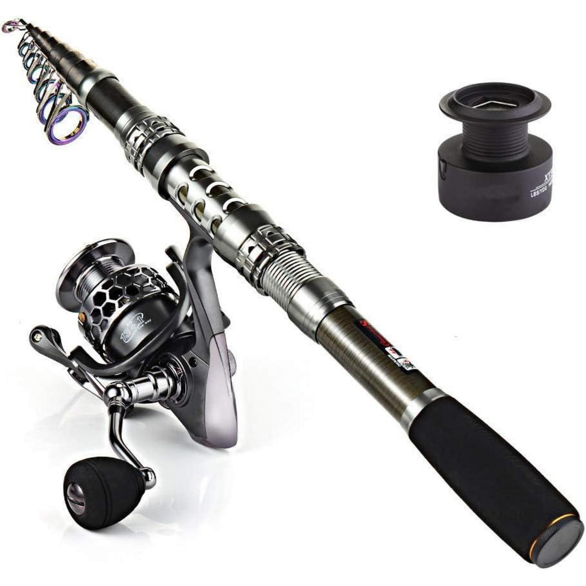 Angelruten- und Rollen-Set, Teleskop, Reise, Salzwasser/Süßwasser, 2,4M Rute + XY 3000 Rolle