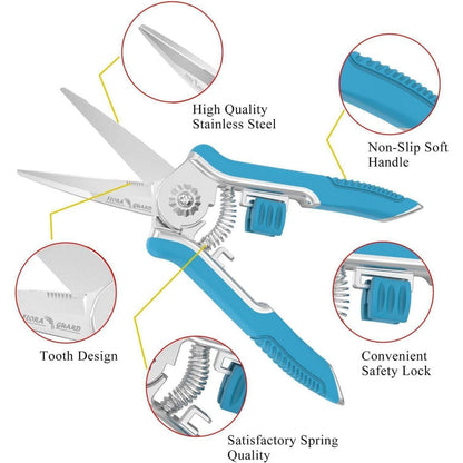 *Gartenschere 16,5 cm Micro-Tip Edelstahl Blau für