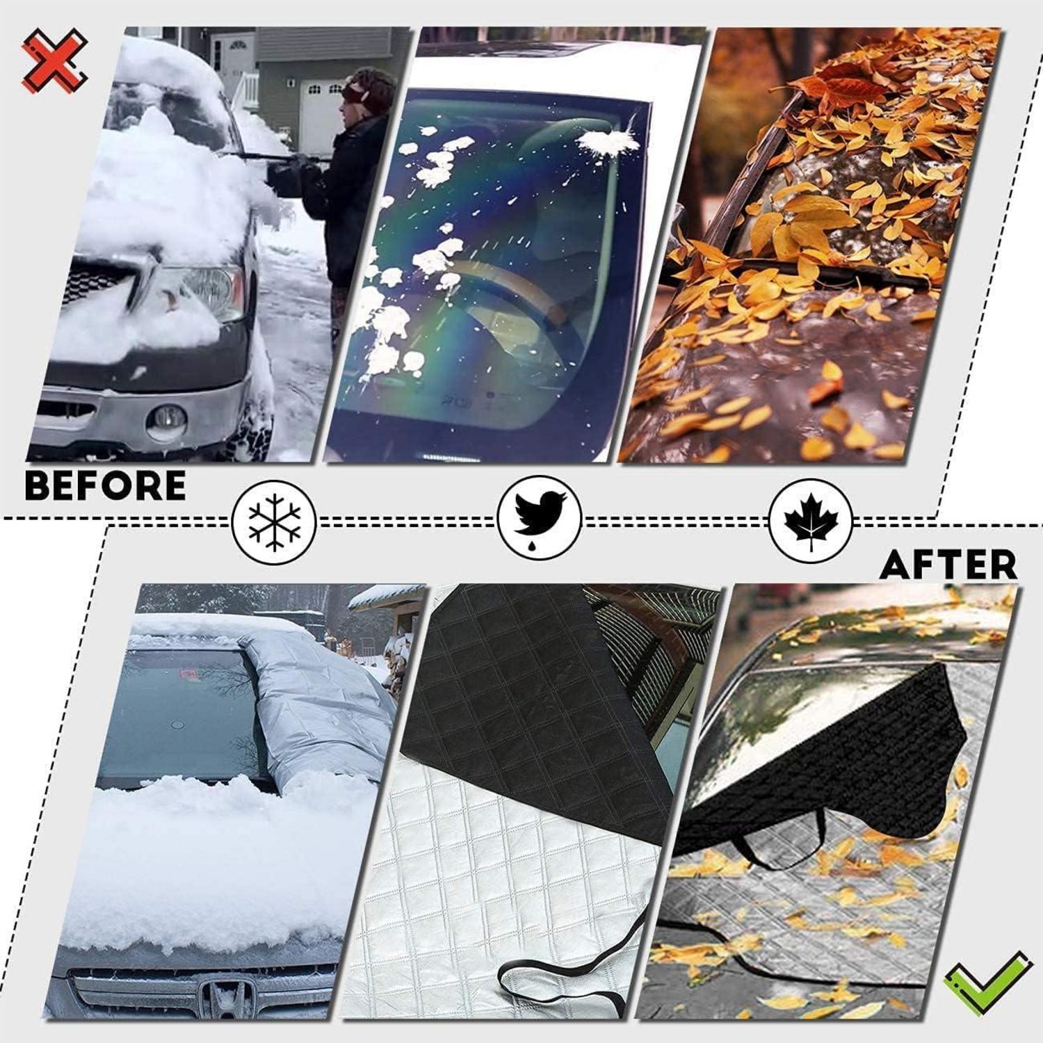 iZoeL Windschutzscheiben Auto Winter Frontscheibe Magnet Sonnenblende Wasserdicht Faltbar Magnetische Abdeckung 147cm*116cm