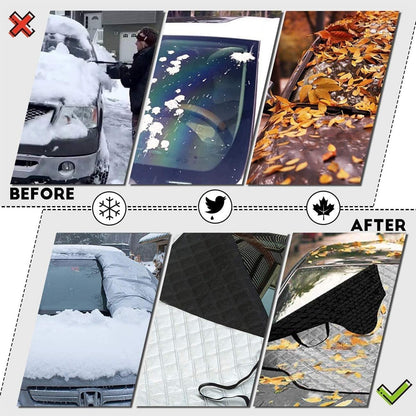 iZoeL Windschutzscheiben Auto Winter Frontscheibe Magnet Sonnenblende Wasserdicht Faltbar Magnetische Abdeckung 147cm*116cm