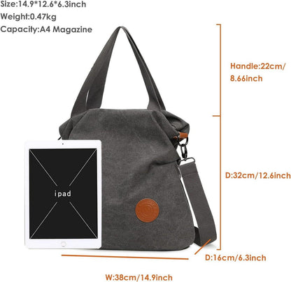 Canvas Umhängetasche Damen Schultertasche Strandtasche