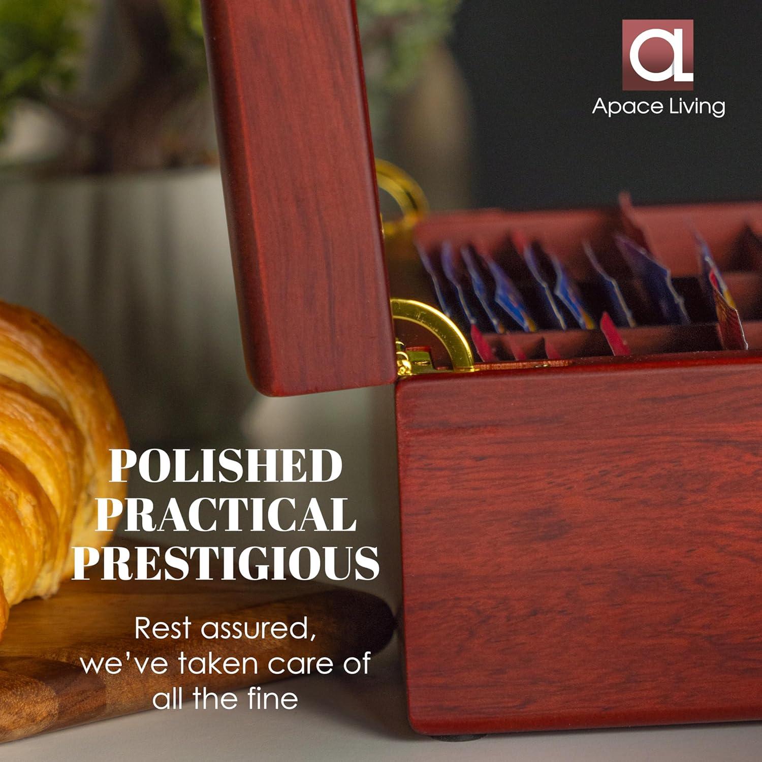 Luxuriöse Teebox aus Holz – Tee Aufbewahrungsbox mit 6