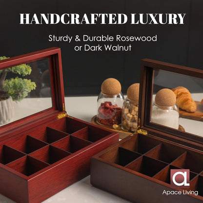 Tee Aufbewahrung Box Holz 6 Fächer Teebeutel Aufbewahrungsbox