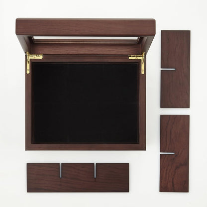 Teebox Holz Luxus Aufbewahrung 6 Fächer Teebeutel Sichtfenster