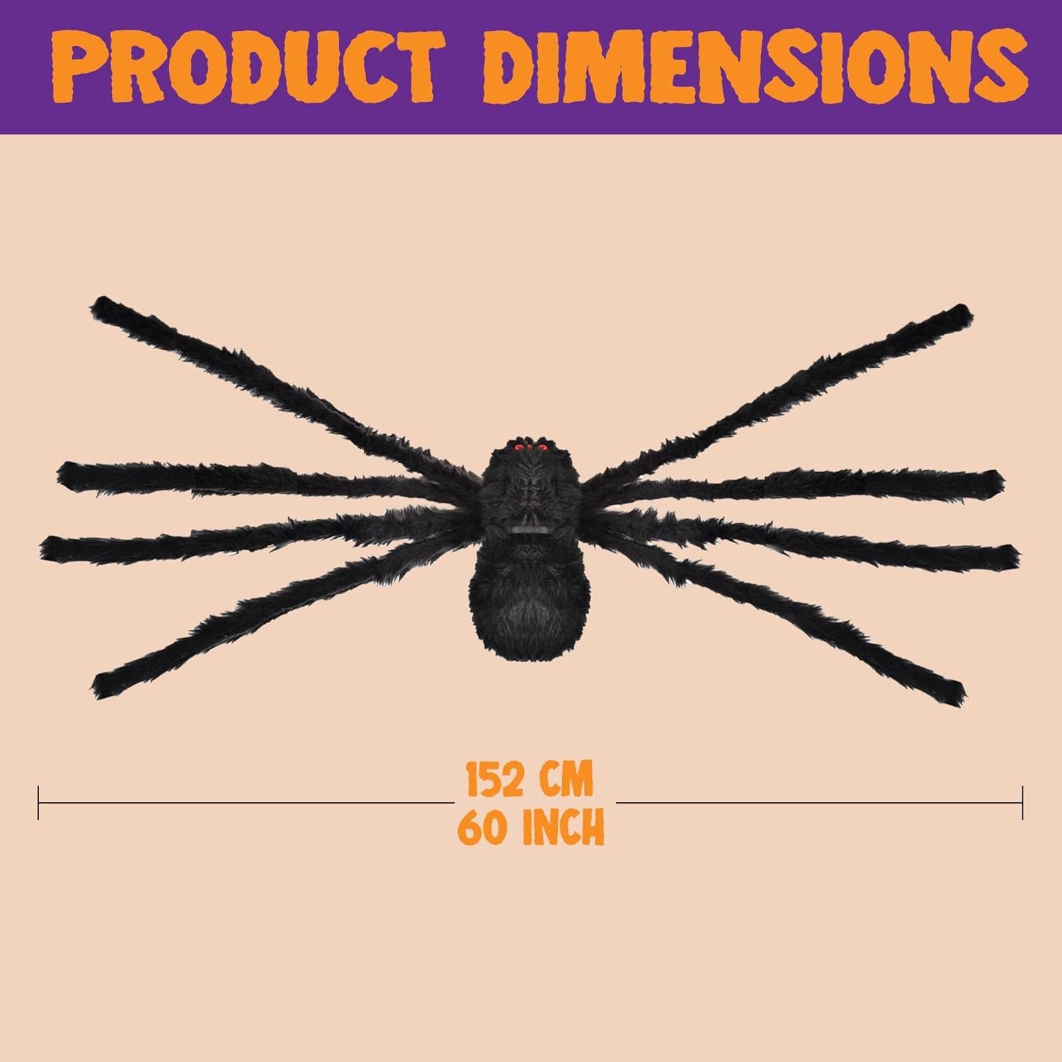 Haarige Spinne Halloween Outdoor Deko 1.52 Meter Schwarz