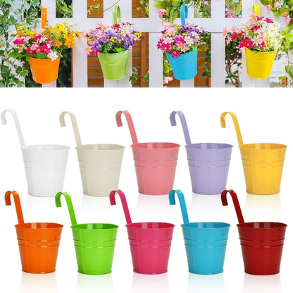 Hängende Blumentöpfe Metall bunt 10cm - 10er Set