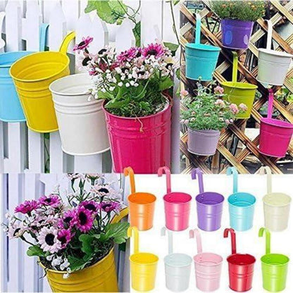 Hängende Blumentöpfe Metall bunt 10cm - 10er Set