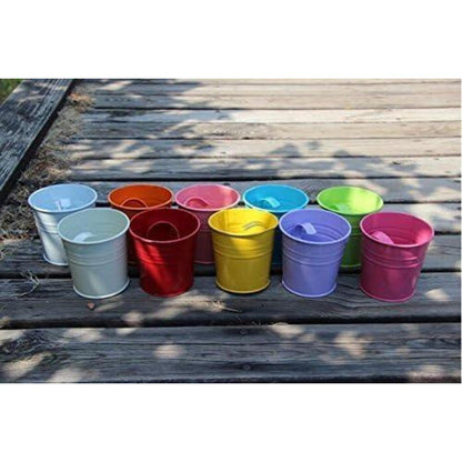 Hängende Blumentöpfe Metall bunt 10cm - 10er Set