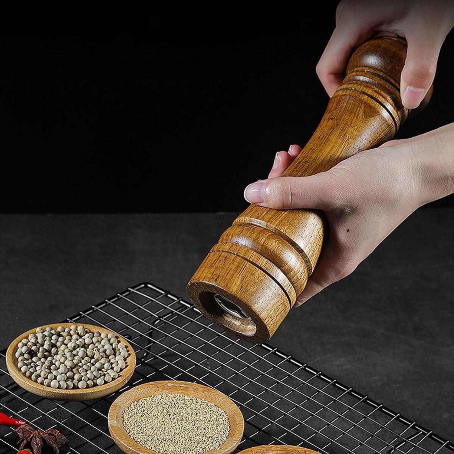 Pfeffermühle Holz Salzmühle Gewürzmühle Keramikmahlwerk 8 Zoll