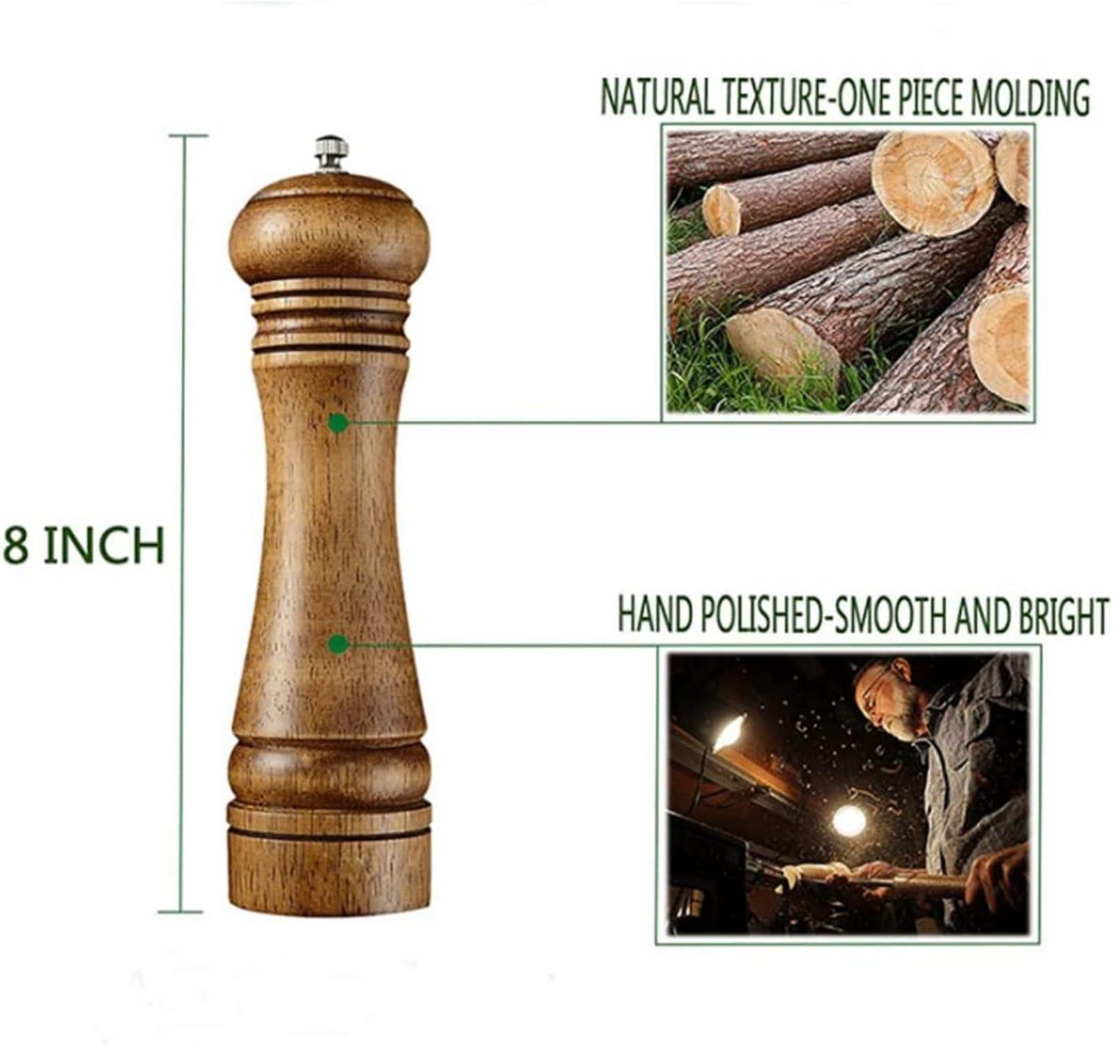 Binhai Holz Pfeffermühle Keramikmahlwerk 8 Zoll Mahlwerk Set