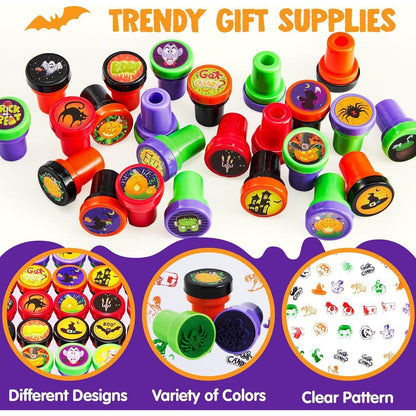 Halloween Stempel Set Kinder Selbstfärbend 50 Stück mit 25