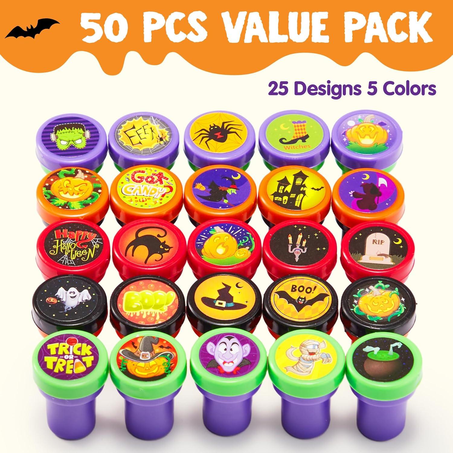 Halloween Stempel Set Kinder Selbstfärbend 50 Stück mit 25
